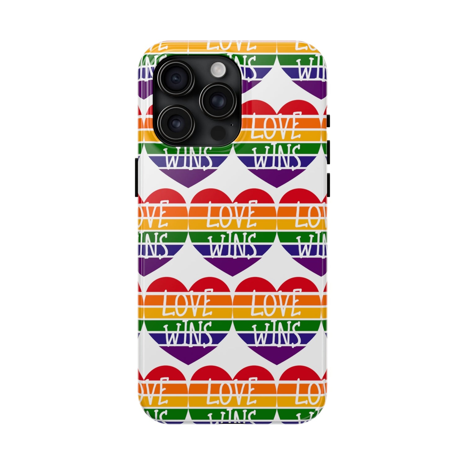 Love Wins Raibow Pride Heart iPhone "Tough Case" design by TheGlassyLass.com