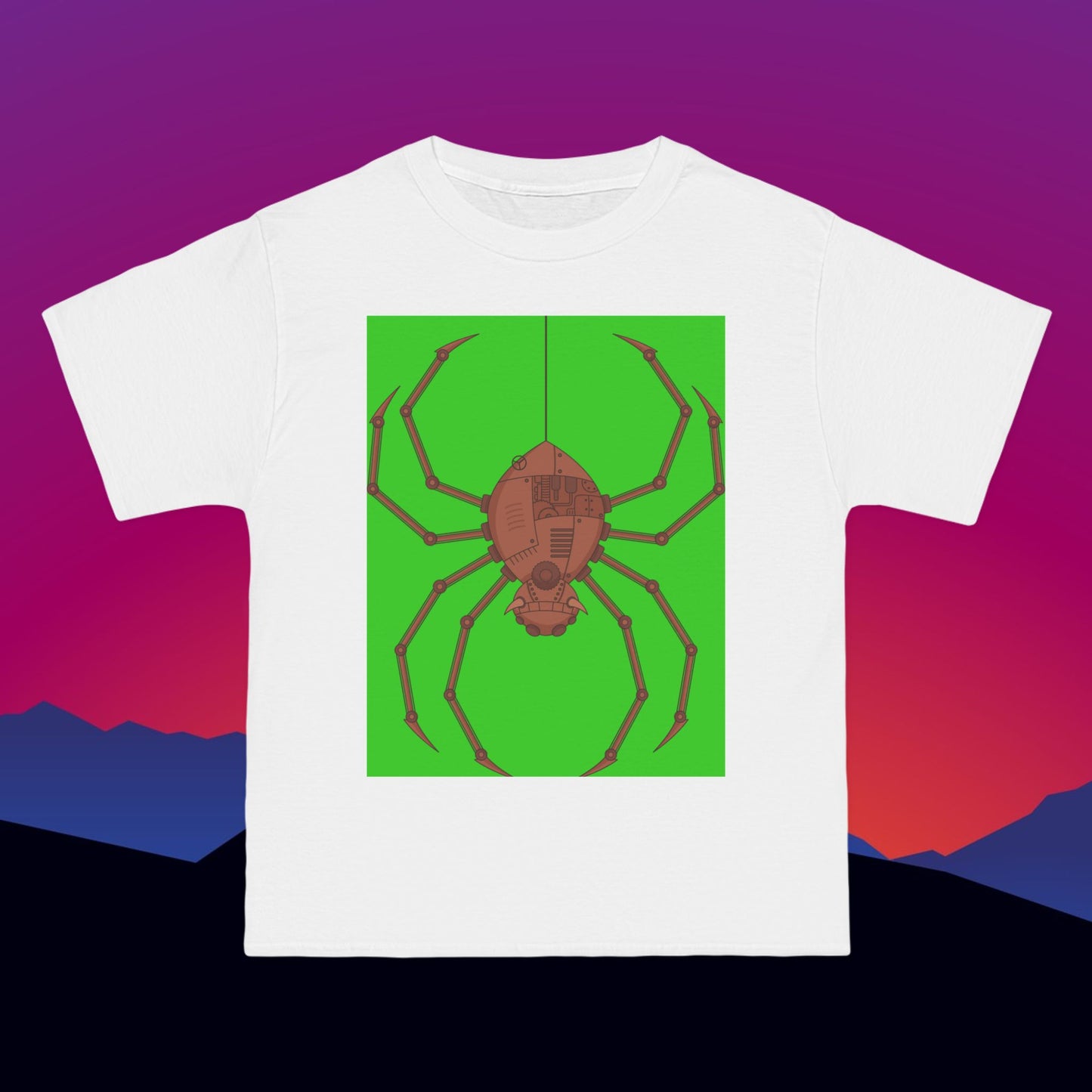 Steampunk Spider T-Shirt: (Hanes Beefy-T 100% Preshrunk Cotton Custom Printed by TheGlassyLass.com