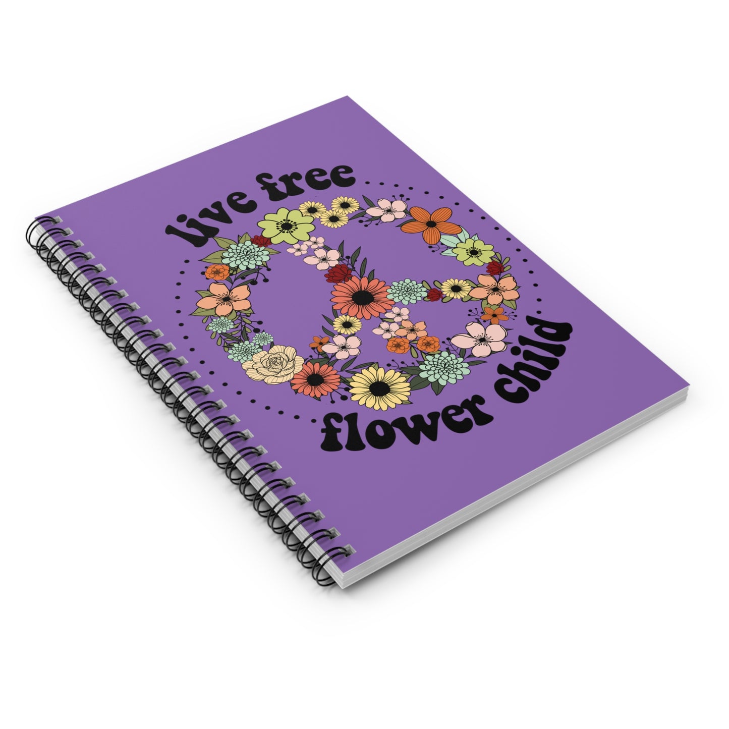 Live Free Flower Child: Spiral Notebook - Log Books - Journals - Diaries - and More Custom Printed by TheGlassyLass
