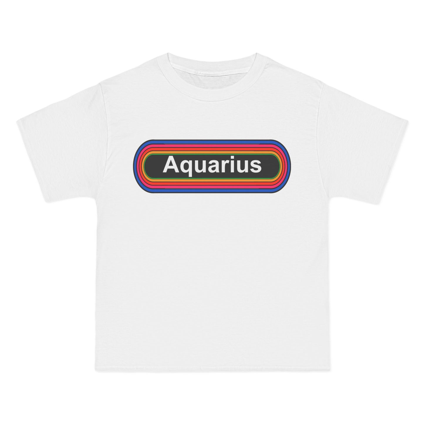 Aquarius Zodiac T-Shirt: (Hanes Beefy-T 100% Preshrunk Cotton Custom Printed by TheGlassyLass.com