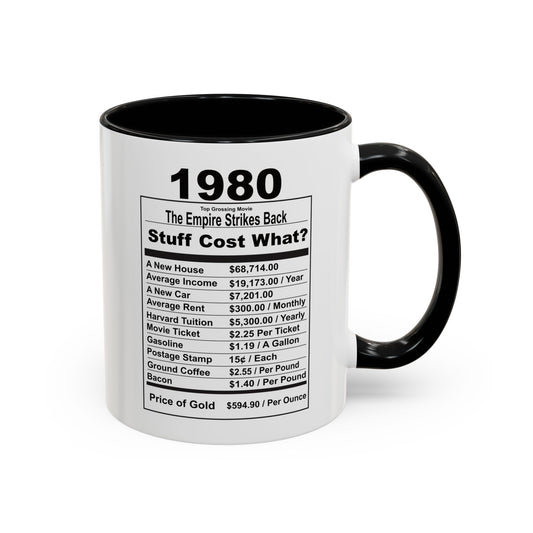 Keepin it Real Since 1980 Coffee Mug - Double Sided Print, Black Accent White Ceramic, 11oz by TheGlassyLass.com