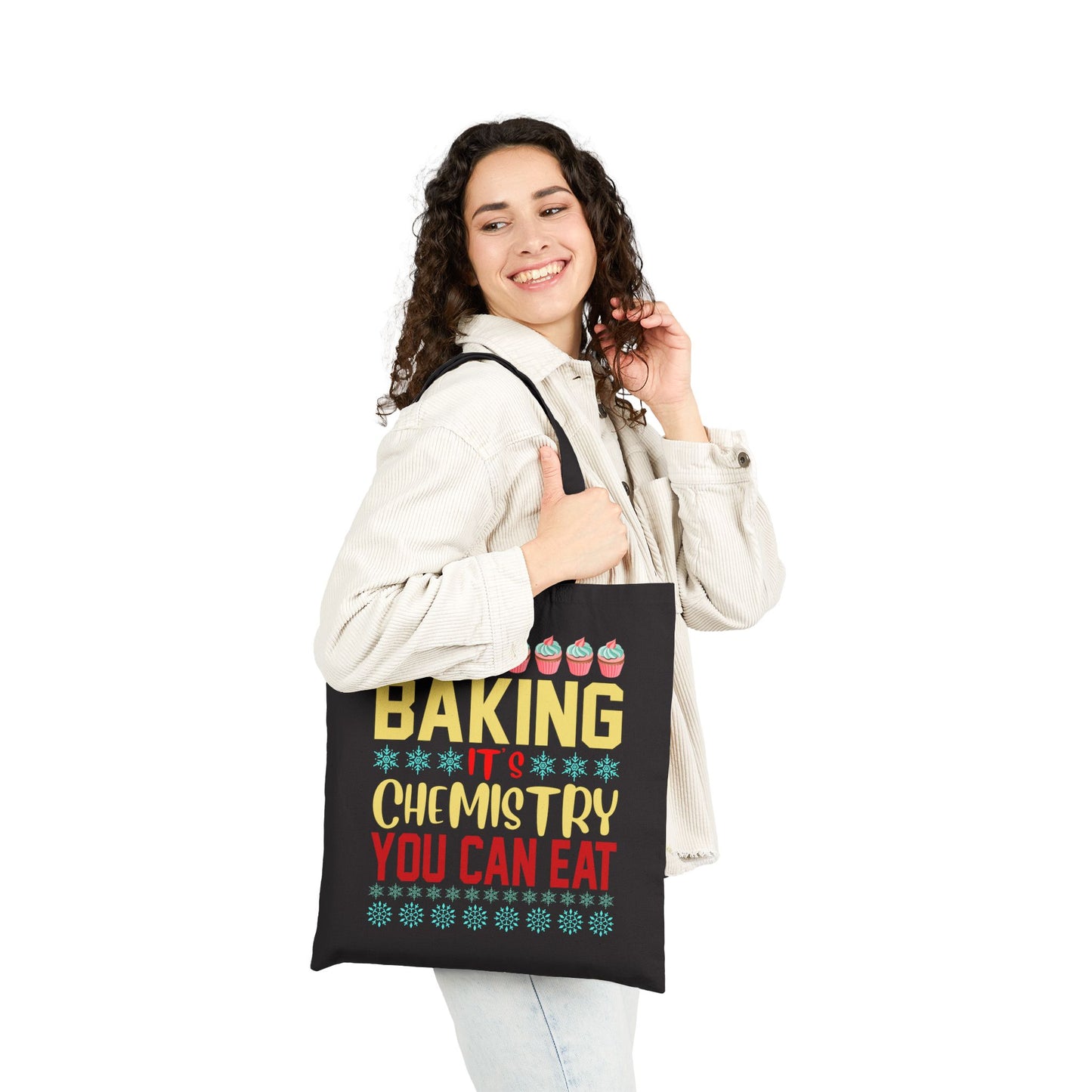 Baking is Chemistry You Can Eat Logo Tote Bag - Heavyweight 100% Cotton Canvas by TheGlassyLass.com