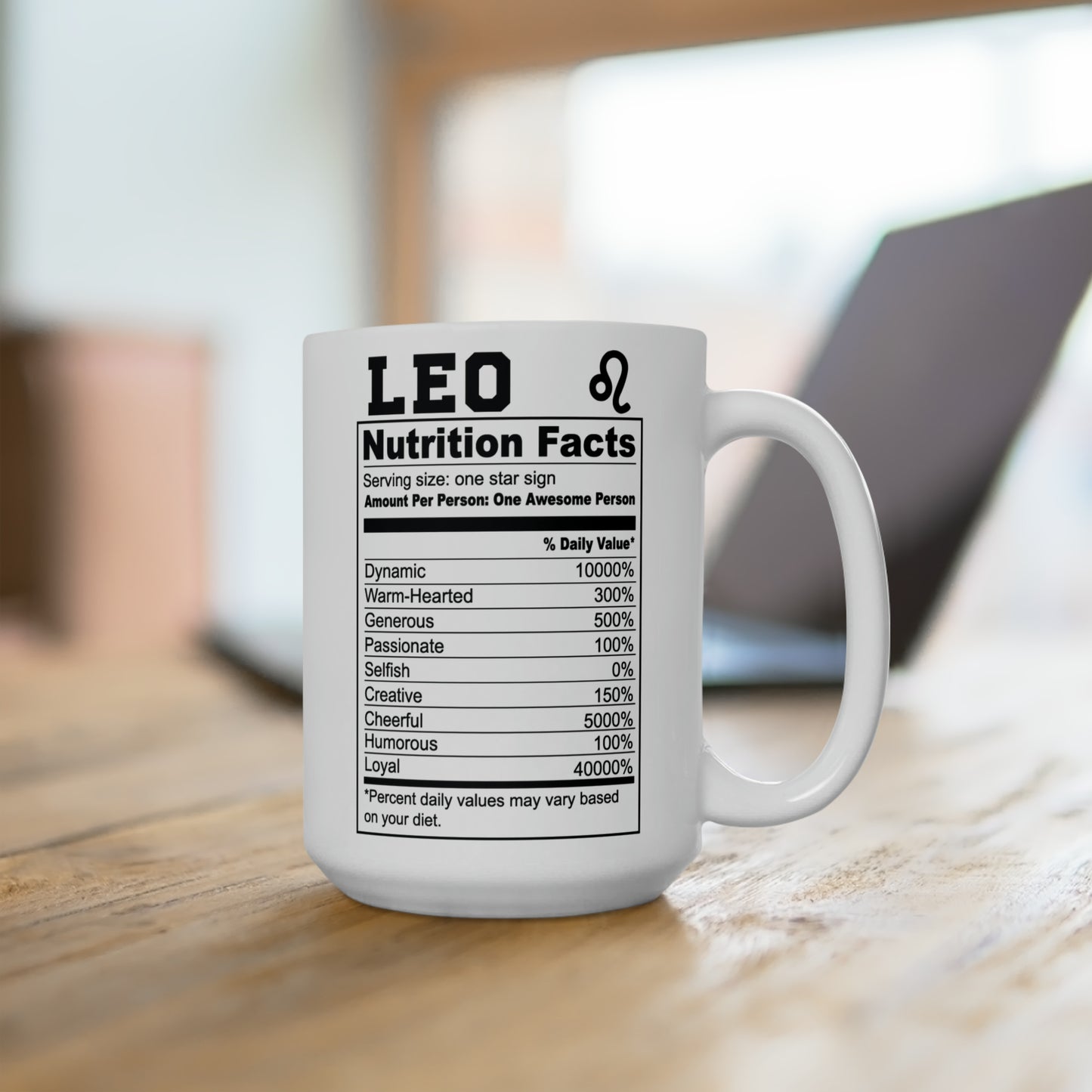 Leo Tarot Card Coffee Mug - Double Sided White Ceramic 15oz - by TheGlassyLass.com