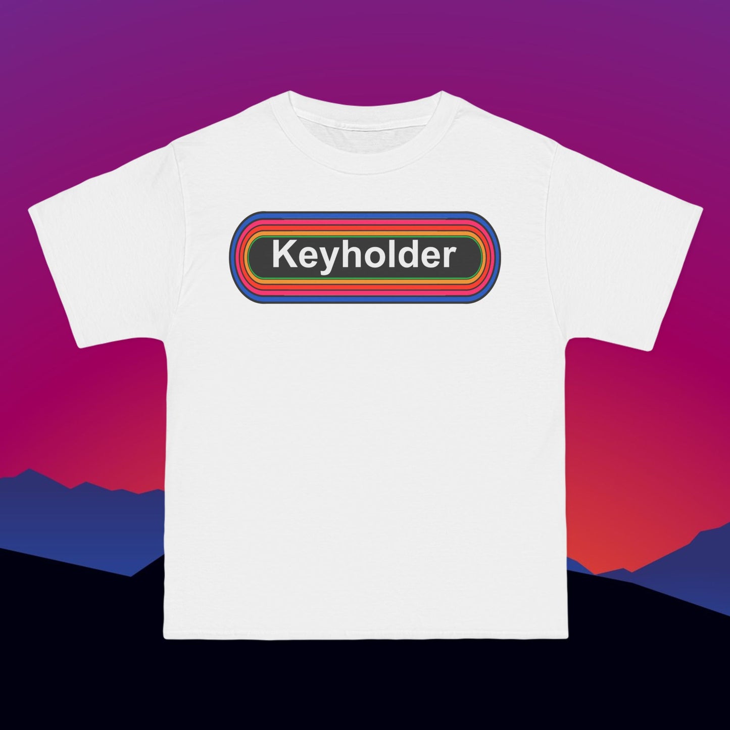 Keyholder Rainbow T-Shirt: (Hanes Beefy-T 100% Preshrunk Cotton Custom Printed by TheGlassyLass.com