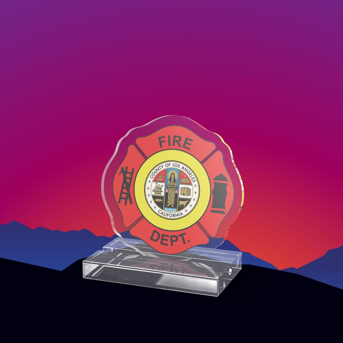Los Angeles County Fire Department Acrylic Standee by TheGlassyLass.com