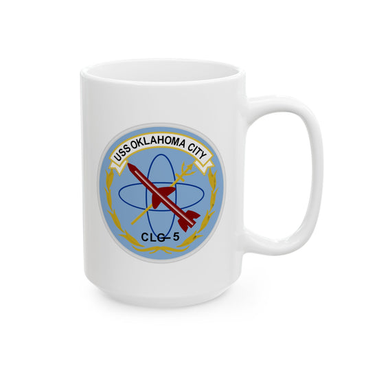 USS Oklahoma City CLG-5 Seal Coffee Mug - Double Sided Print, White Ceramic, 15oz by TheGlassyLass.com