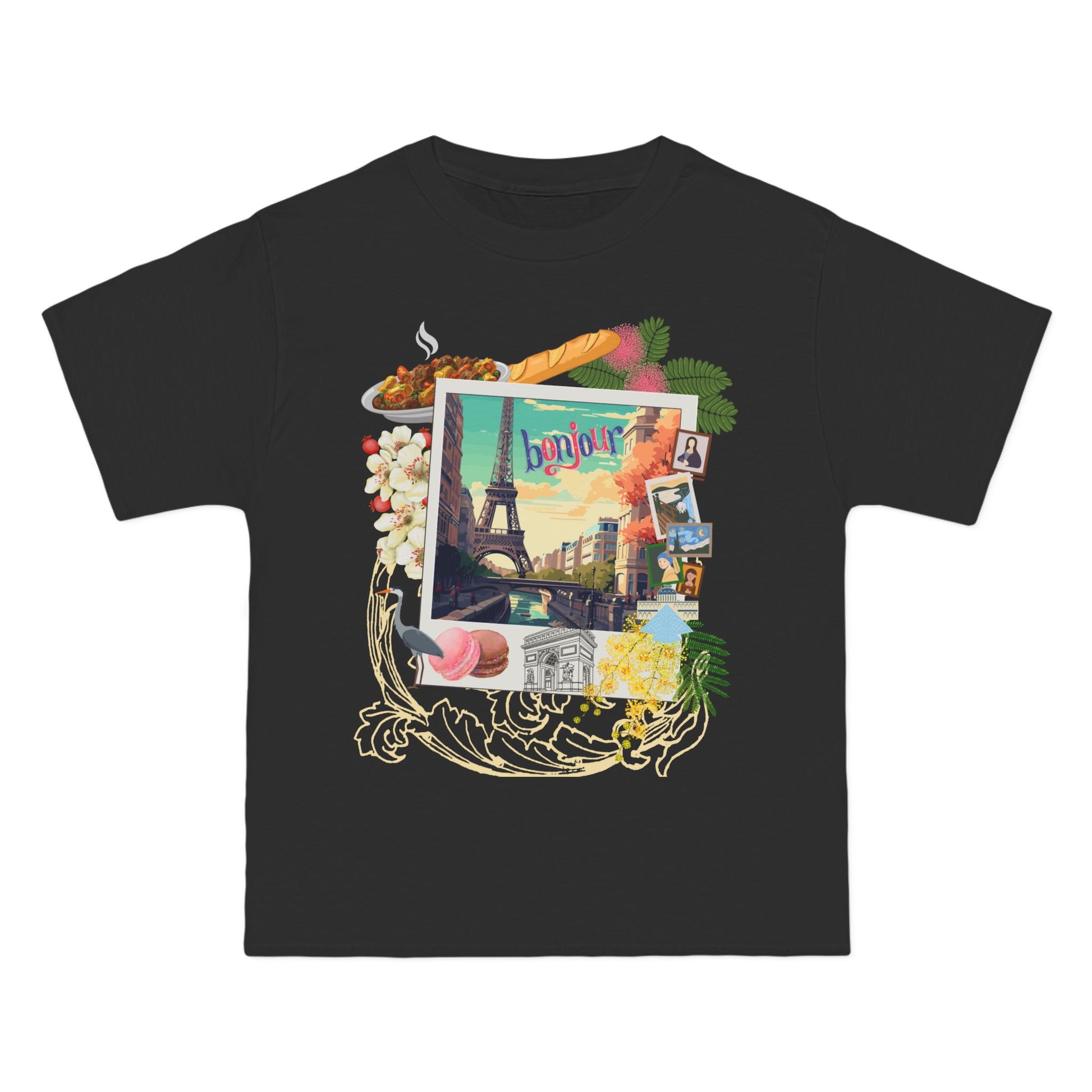 Vive la France Traveler's T-Shirt: (Hanes Beefy-T 100% Preshrunk Cotton Custom Printed by TheGlassyLass.com