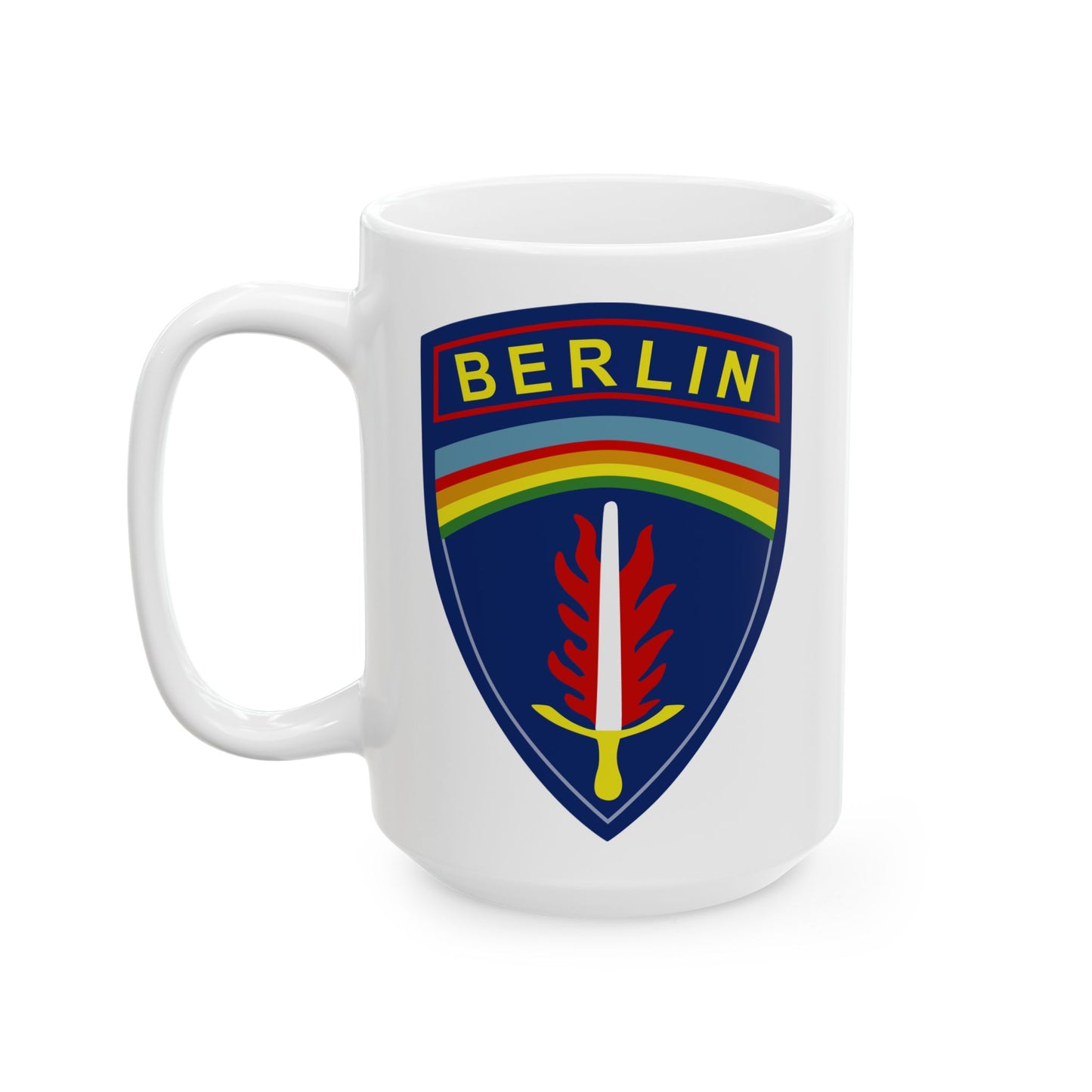 US Army Berlin Brigade Insignia - Double Sided White Ceramic Coffee Mug 15oz by TheGlassyLass.com