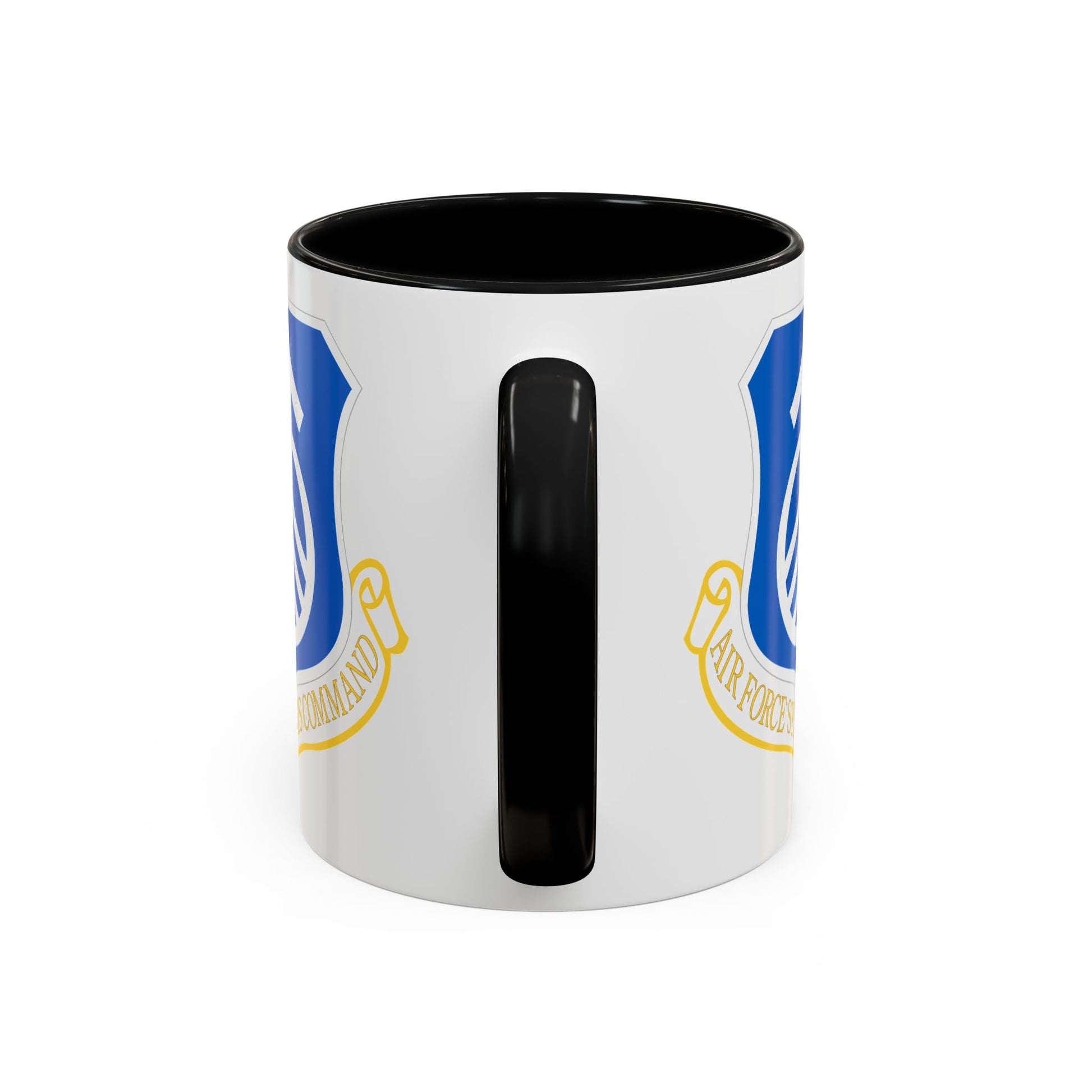 US Air Force Systems Command Seal Coffee Mug - Double Sided Print, Black Accent White Ceramic, 11oz by TheGlassyLass.com