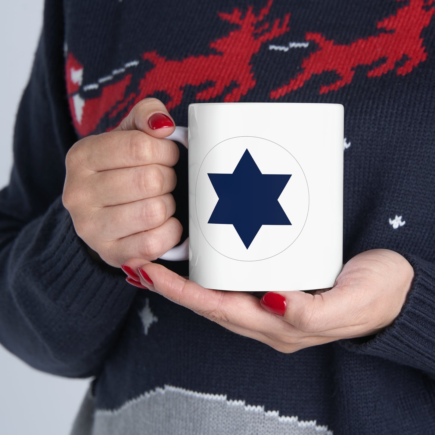 Israeli Air Force Roundel Coffee Mug - Double Sided White Ceramic 11oz - By TheGlassyLass.com