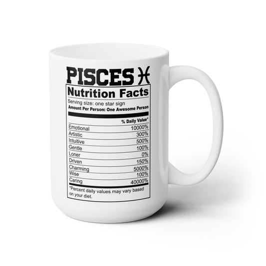 This listing is for a Premium Quality 15oz White Ceramic coffee / tea mug with a double sided Pisces Tarot Card