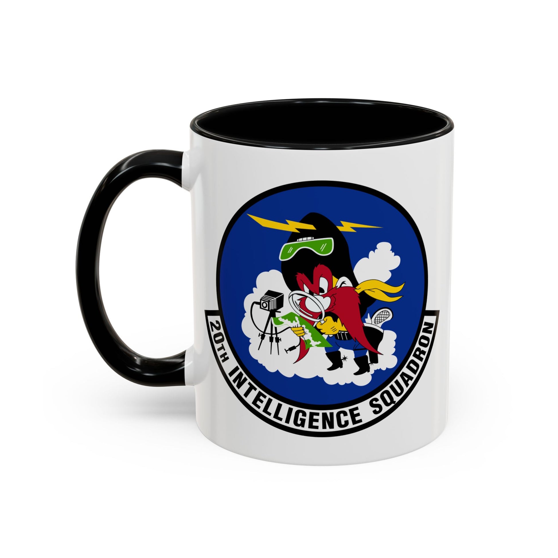 20th Intelligence Squadron Coffee Mug - Double Sided Print, Black Accent White Ceramic, 11oz by TheGlassyLass.com
