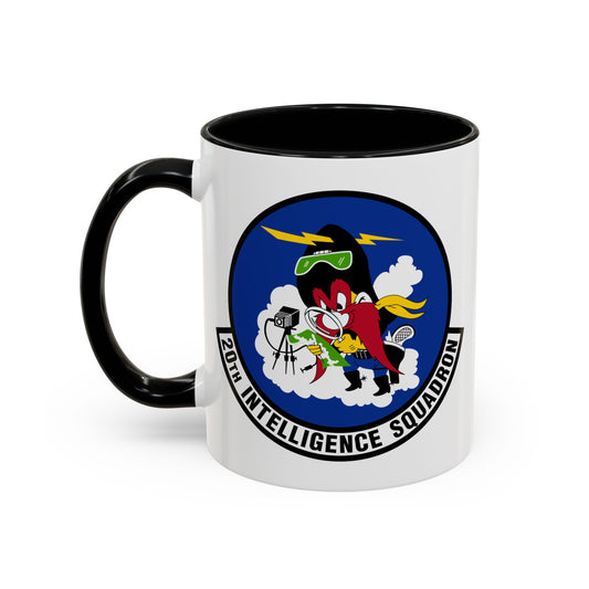 20th Intelligence Squadron Coffee Mug - Double Sided Print, Black Accent White Ceramic, 11oz by TheGlassyLass.com