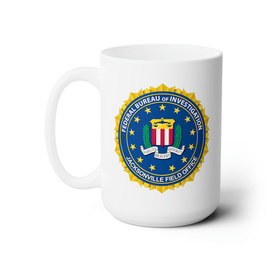 The FBI Jacksonville Field Office Coffee Mug - Double Sided White Ceramic 15oz - by TheGlassyLass.com