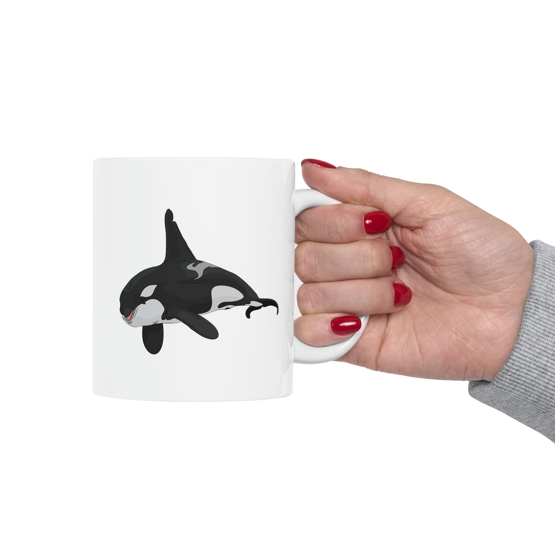 Orca Killer Whale Coffee Mug - Double Sided White Ceramic 11oz by TheGlassyLass.com