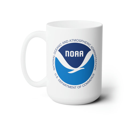 NOAA Logo Coffee Mug - Double Sided White Ceramic 15oz by TheGlassyLass.com
