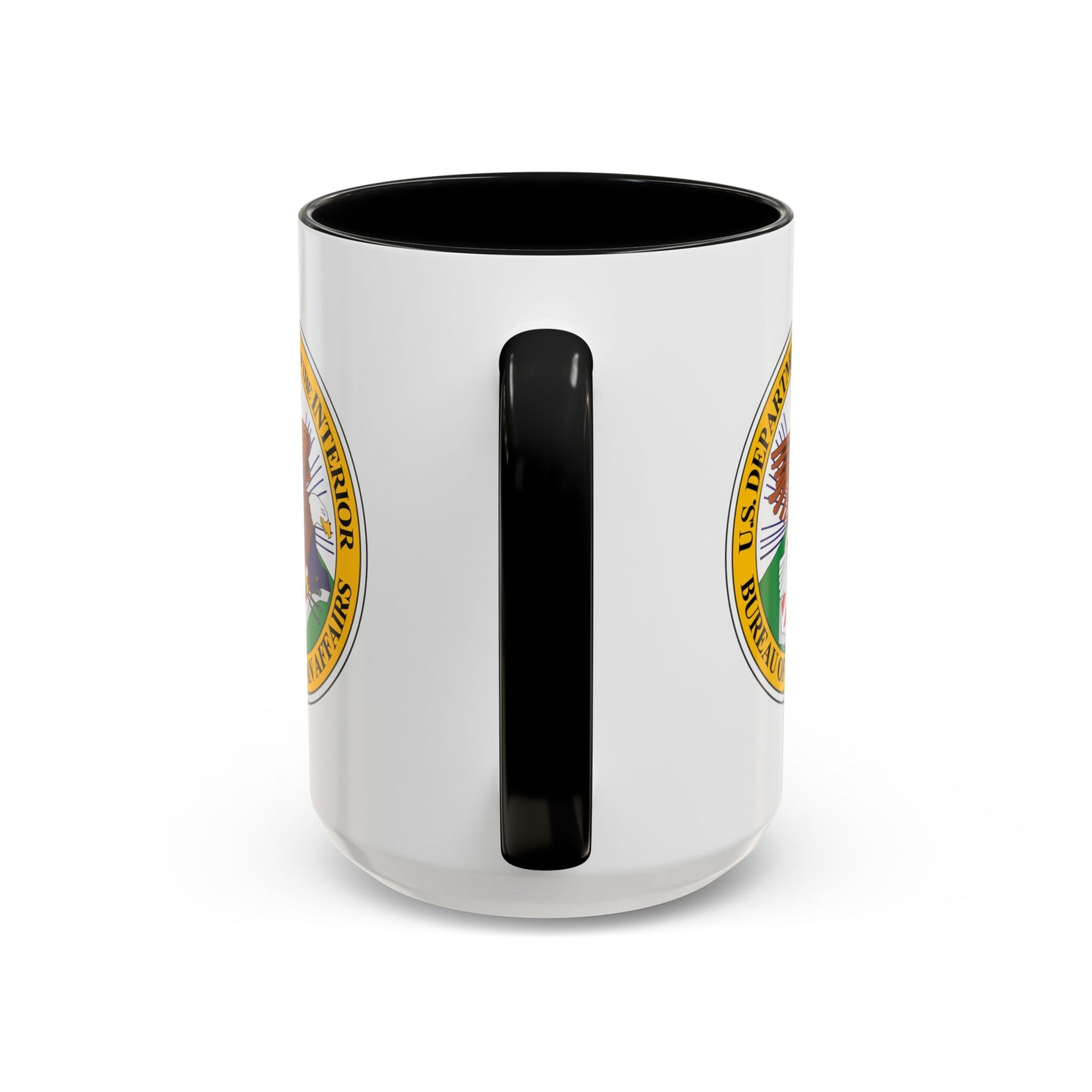 Bureau of Indian Affairs Coffee Mug - Double Sided Print, Black Accent White Ceramic, 15oz by TheGlassyLass.com