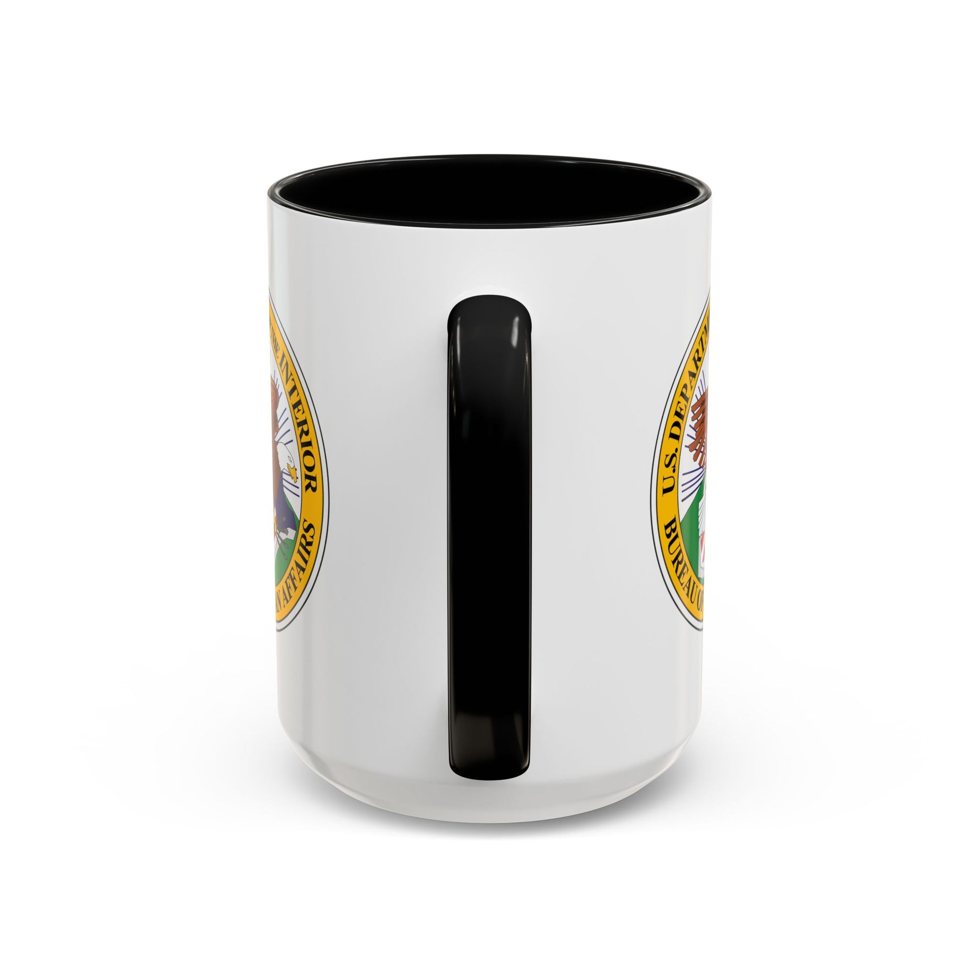 Bureau of Indian Affairs Coffee Mug - Double Sided Print, Black Accent White Ceramic, 15oz by TheGlassyLass.com