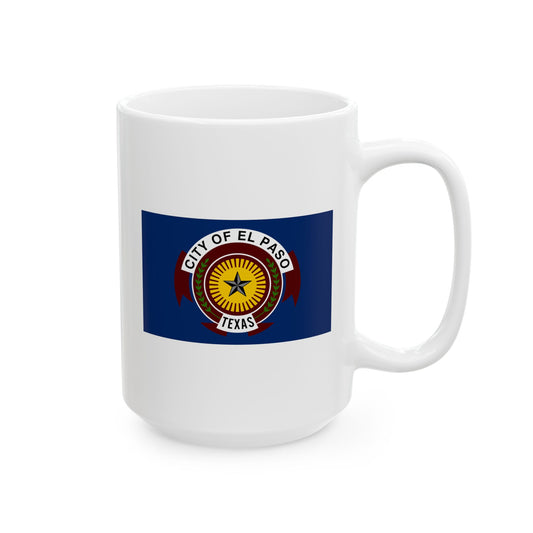 City of El Paso Seal Coffee Mug - Double Sided Print, White Ceramic, 15oz by TheGlassyLass.com