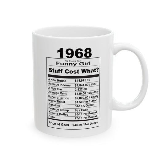 Keepin it Real Since 1968 Coffee Mug - Double Sided Print, White Ceramic, 11oz by TheGlassyLass.com