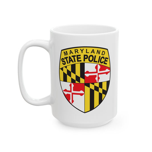 Maryland State Police Coffee Mug - Double Sided White Ceramic 15oz by TheGlassyLass.com