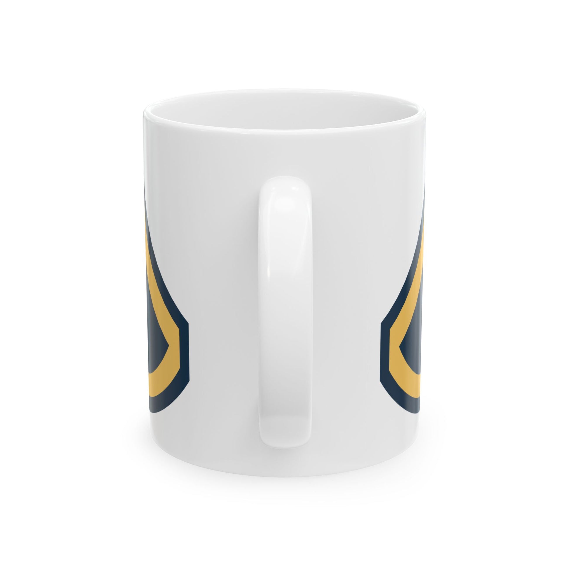 US Army Private First Class (E-3) Stripes Coffee Mug - Double Sided Print, White Ceramic, 11oz by TheGlassyLass.com