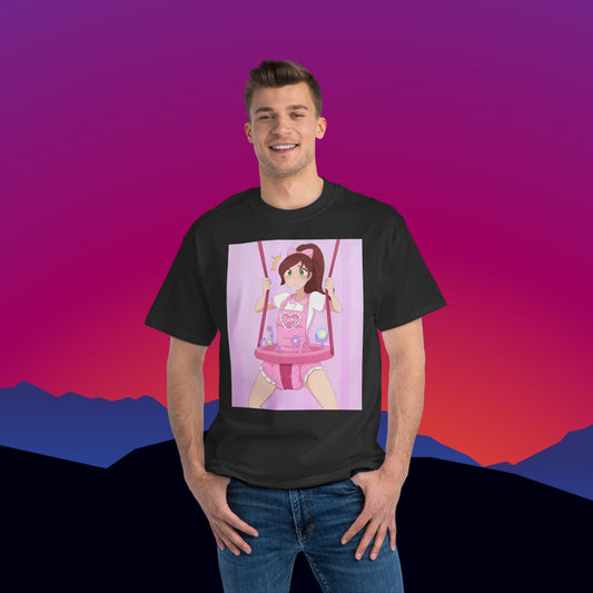 Bouncy Bounce Baby Girl ABDL T-Shirt: (Hanes Beefy-T 100% Preshrunk Cotton Custom Printed by TheGlassyLass.com