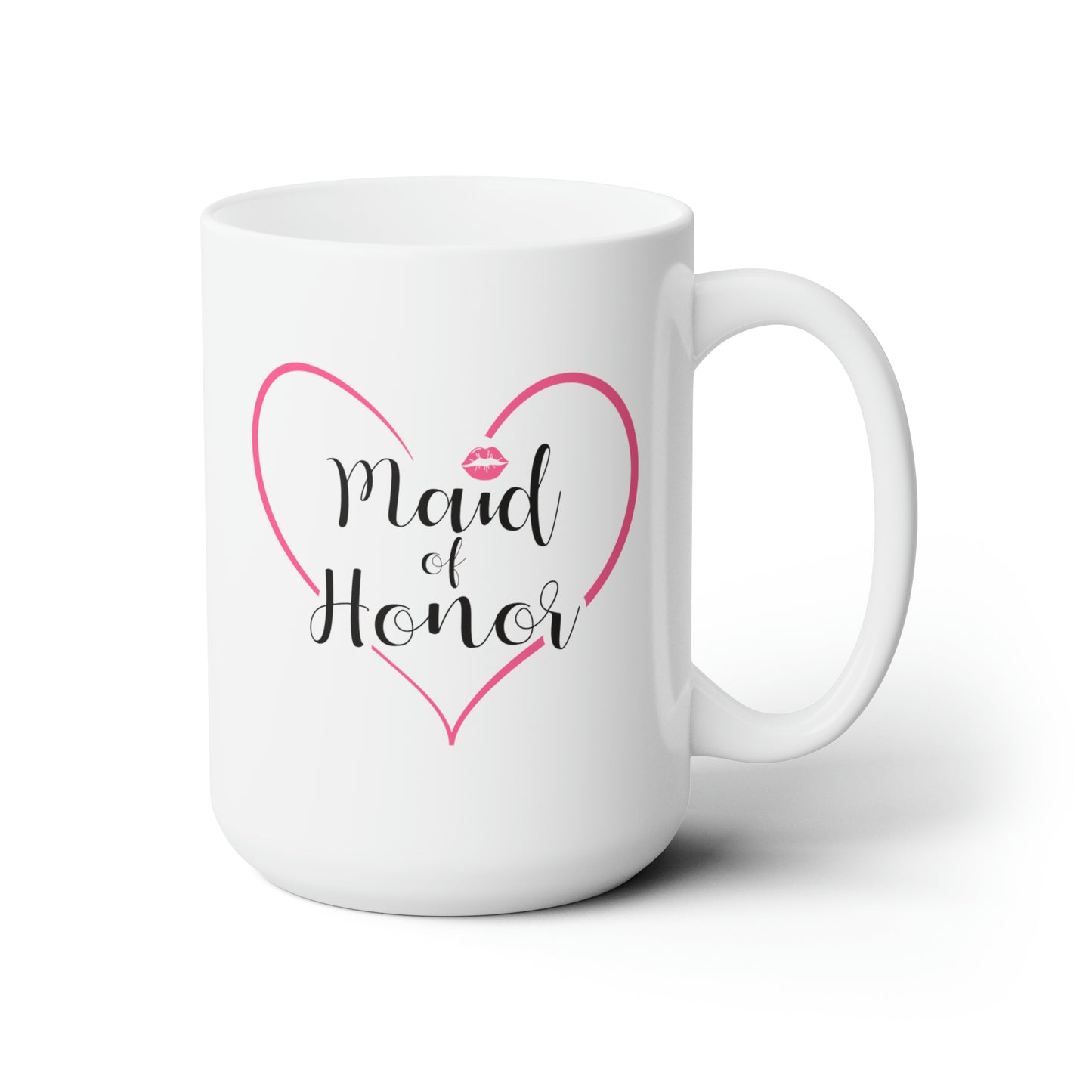 Maid of Honor Coffee Mug - Double Sided White Ceramic 15oz - by TheGlassyLass.com
