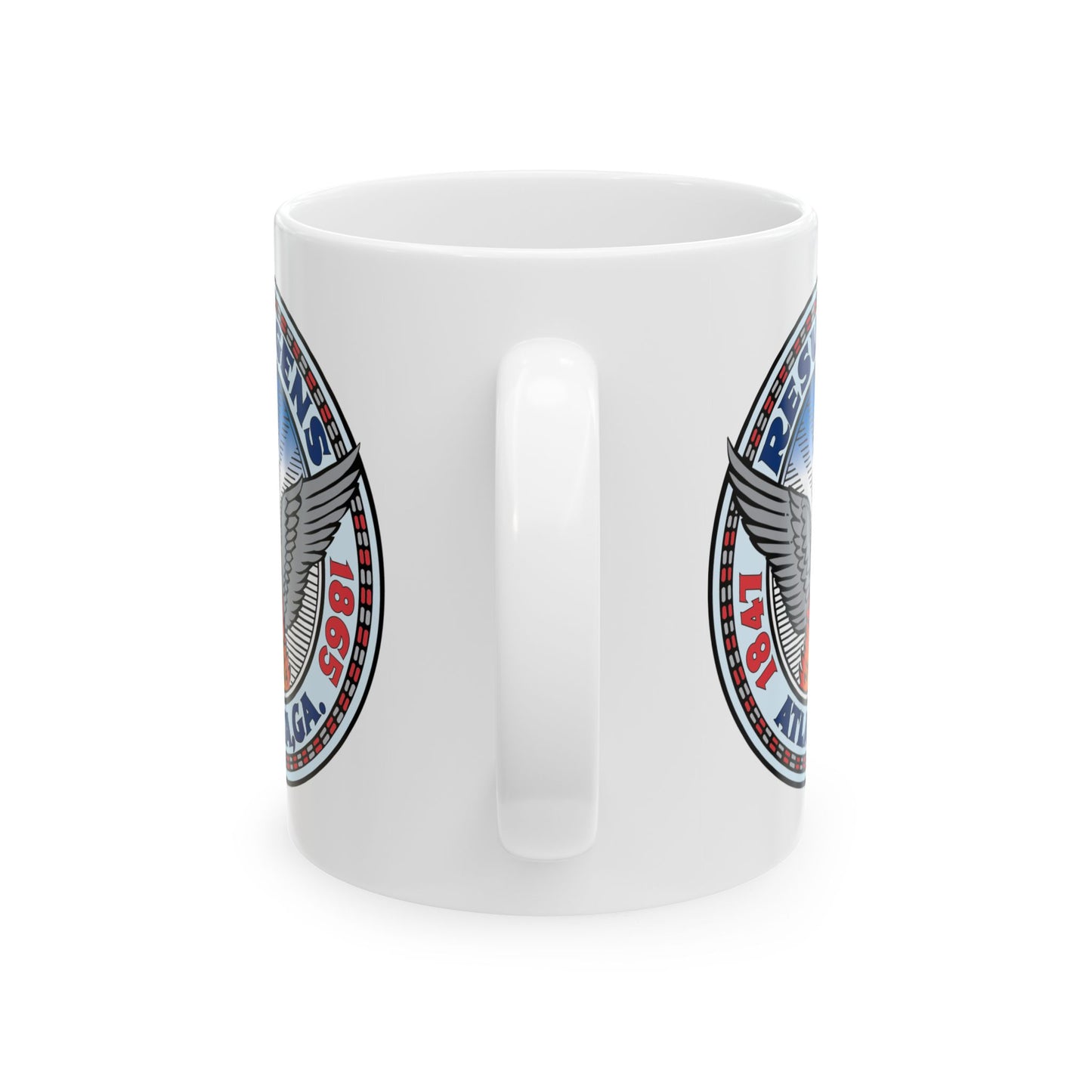 City of Atlanta Coffee Mug - Double Sided Print, White Ceramic, 11oz by TheGlassyLass.com