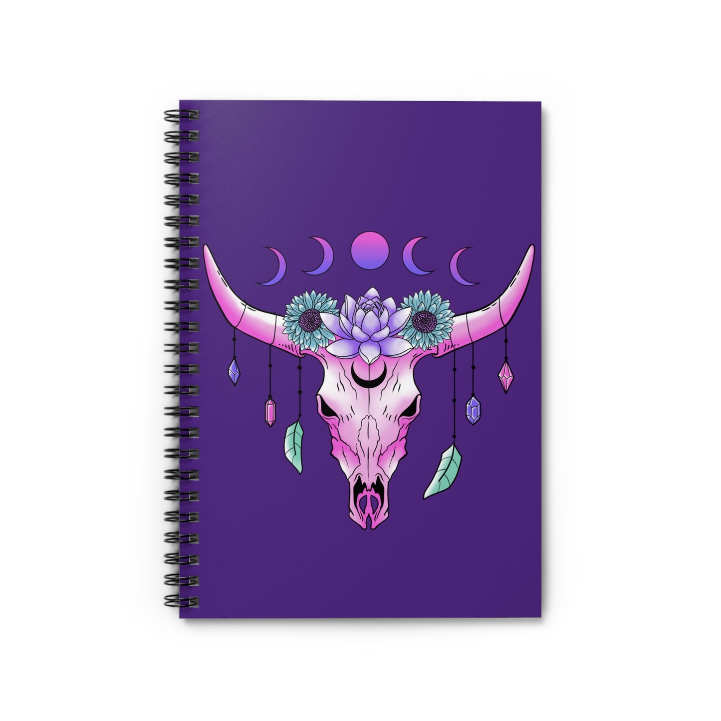 Mystic Moon Phase - I Love You: Spiral Notebook - Log Books - Journals - Diaries - and More Custom Printed by TheGlassyLass