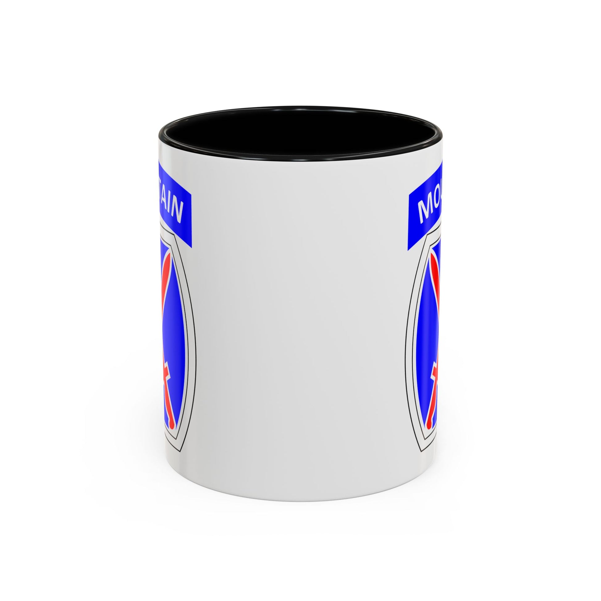 10th Mountain Division Coffee Mug - Double Sided Black Accent White Ceramic 11oz by TheGlassyLass.com