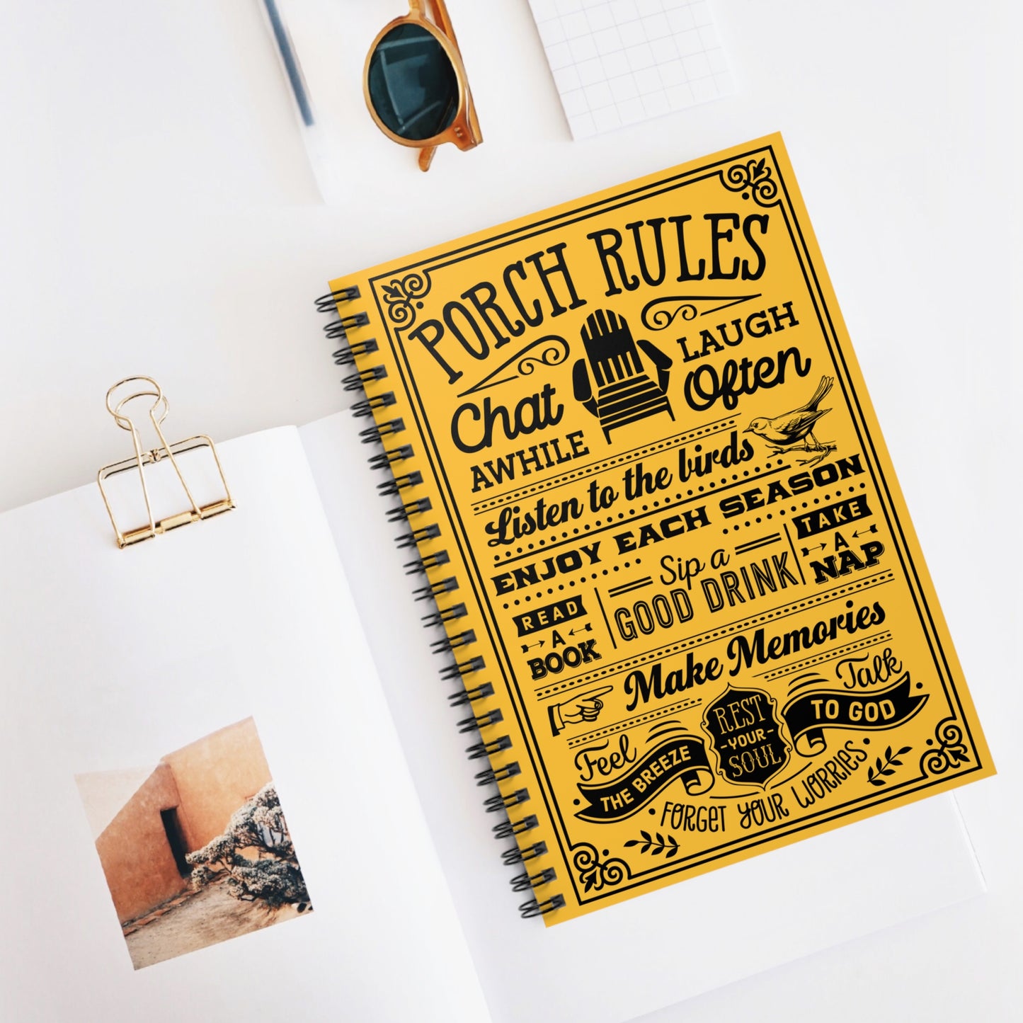 Porch Rules: Spiral Notebook - Log Books - Journals - Diaries - and More Custom Printed by TheGlassyLass.com