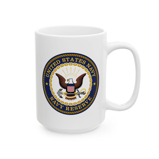United States Navy Reserve Seal - Double Sided White Ceramic Coffee Mug 15oz by TheGlassyLass.com