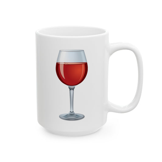 Red Wine Coffee Mug - Double Sided White Ceramic 15oz by TheGlassyLass.com