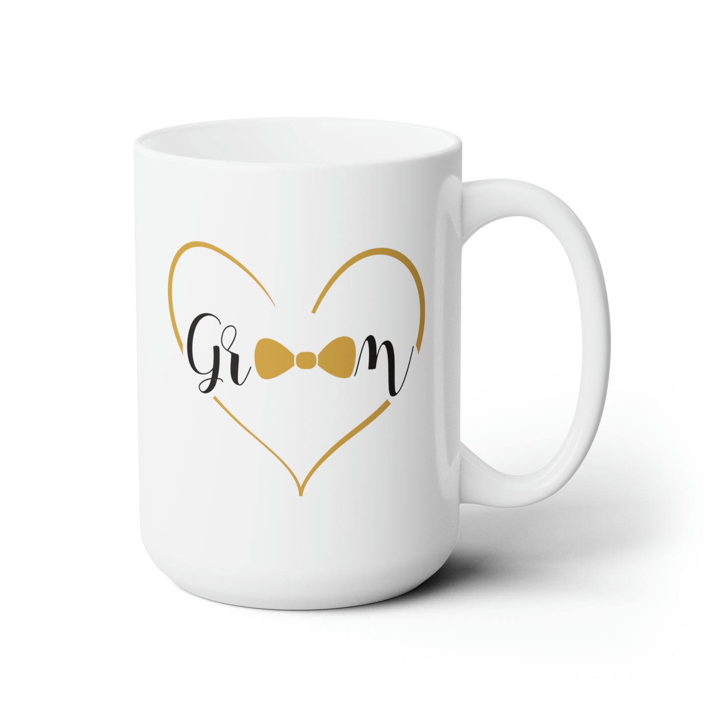 Groom Coffee Mug - Double Sided White Ceramic 15oz - by TheGlassyLass.com