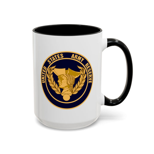 United States Army Reserve Seal - Double Sided Black Accent White Ceramic Coffee Mug 15oz by TheGlassyLass.com