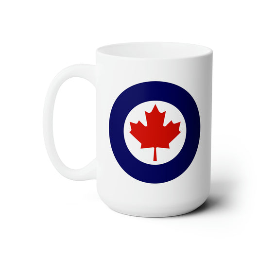Canadian Air Force Roundel Coffee Mug - Double Sided White Ceramic 15oz - by TheGlassyLass.com