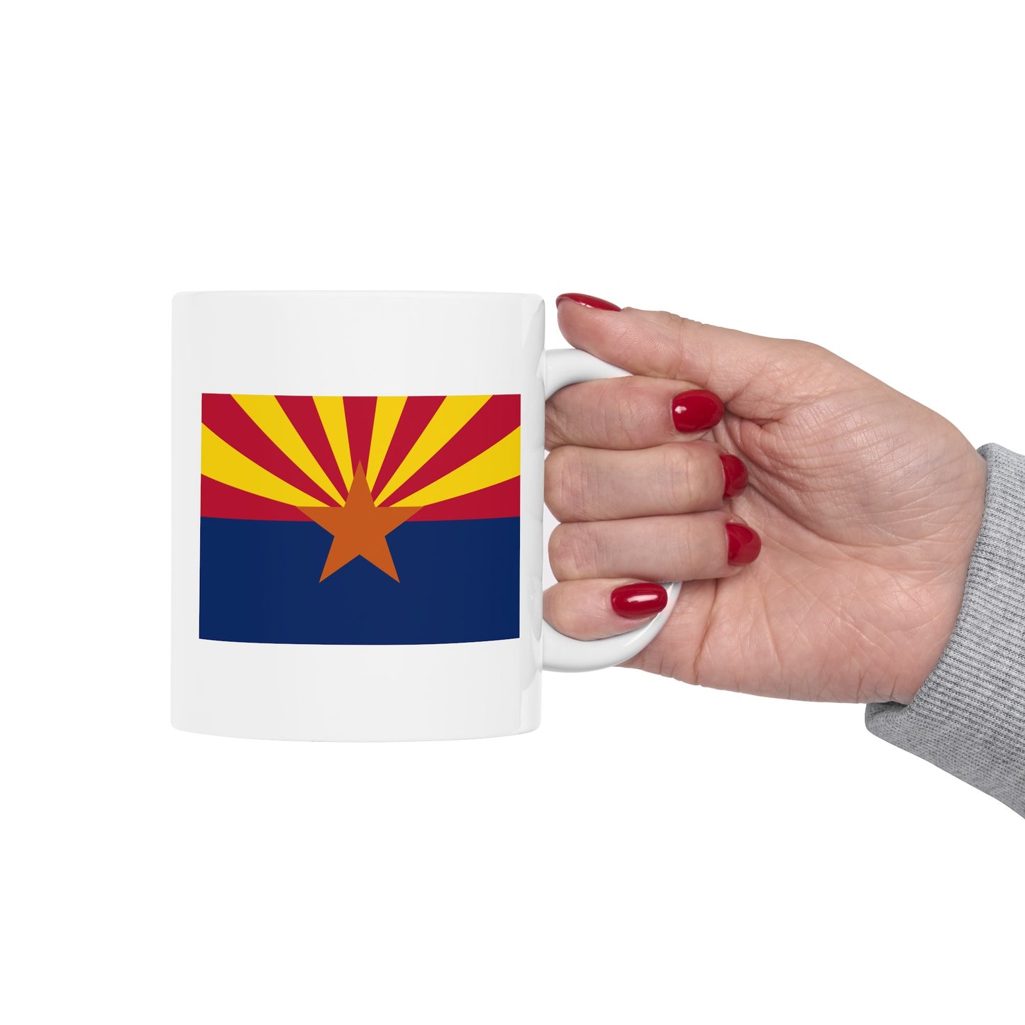 Arizona State Flag - Double Sided White Ceramic Coffee Mug 11oz by TheGlassyLass.com
