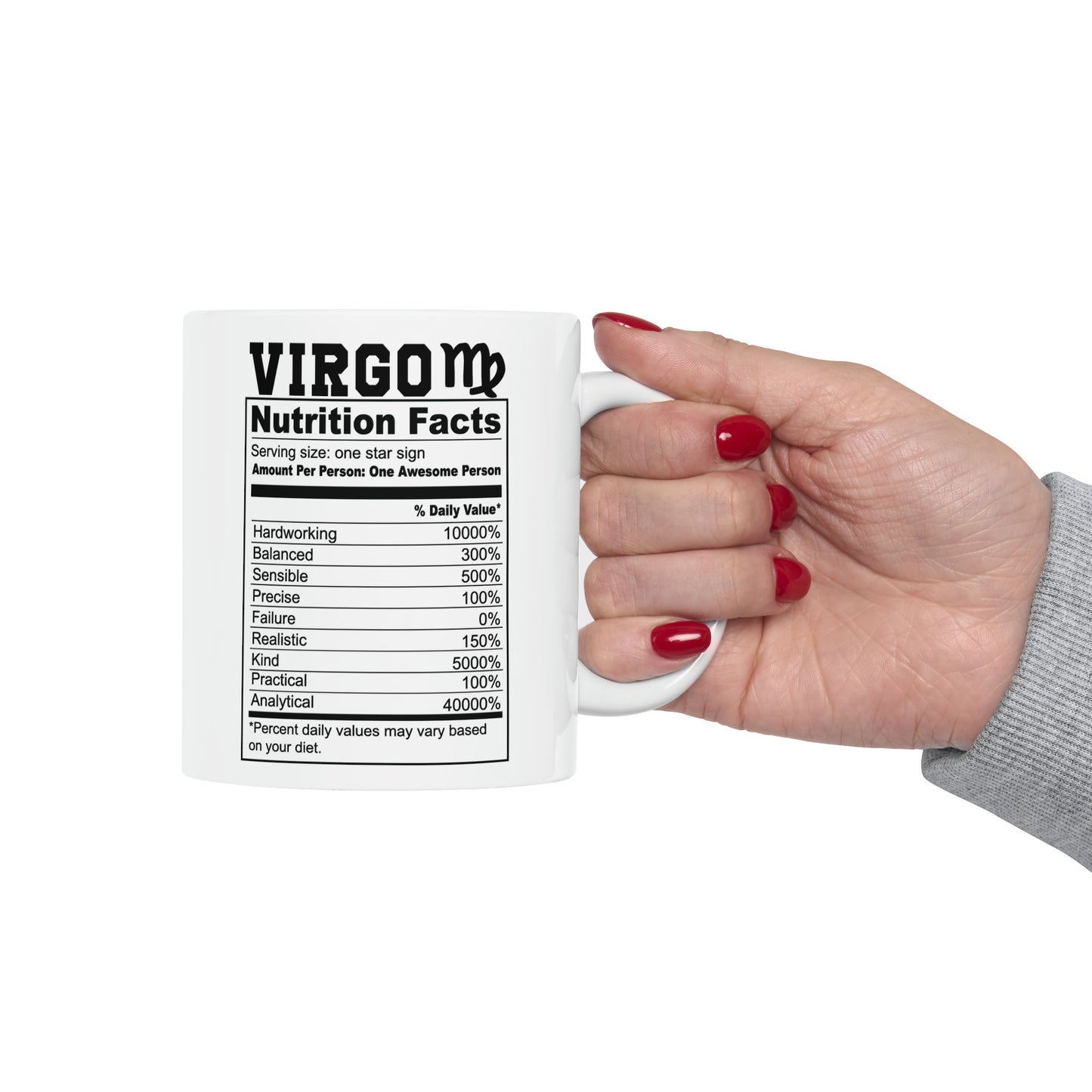 Virgo Tarot Card Coffee Mug - Double Sided 11oz White Ceramic by TheGlassyLass.com