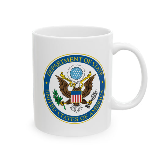 Department of State Coffee Mug - Double Sided White Ceramic 11oz by TheGlassyLass.com