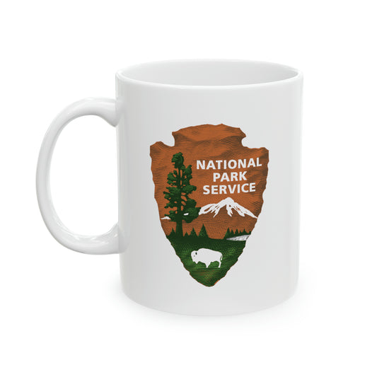 National Park Service Coffee Mug - Double Sided White Ceramic 11oz by TheGlassyLass.com