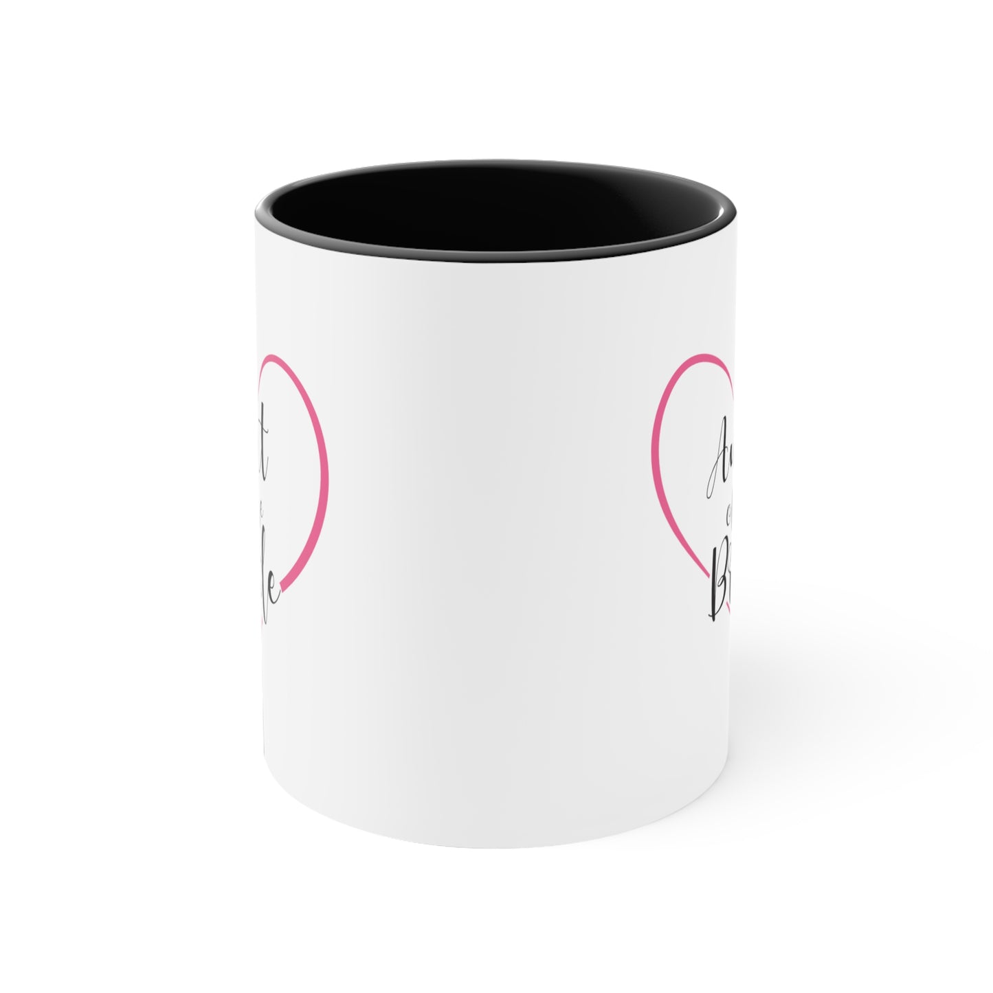 Aunt of the Bride Coffee Mug - Double Sided Black Accent Ceramic 11oz by TheGlassyLass.com