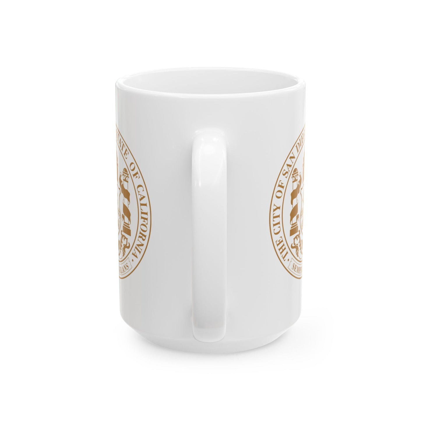 City of San Diego Seal Coffee Mug - Double Sided Print, White Ceramic, 15oz by TheGlassyLass.com