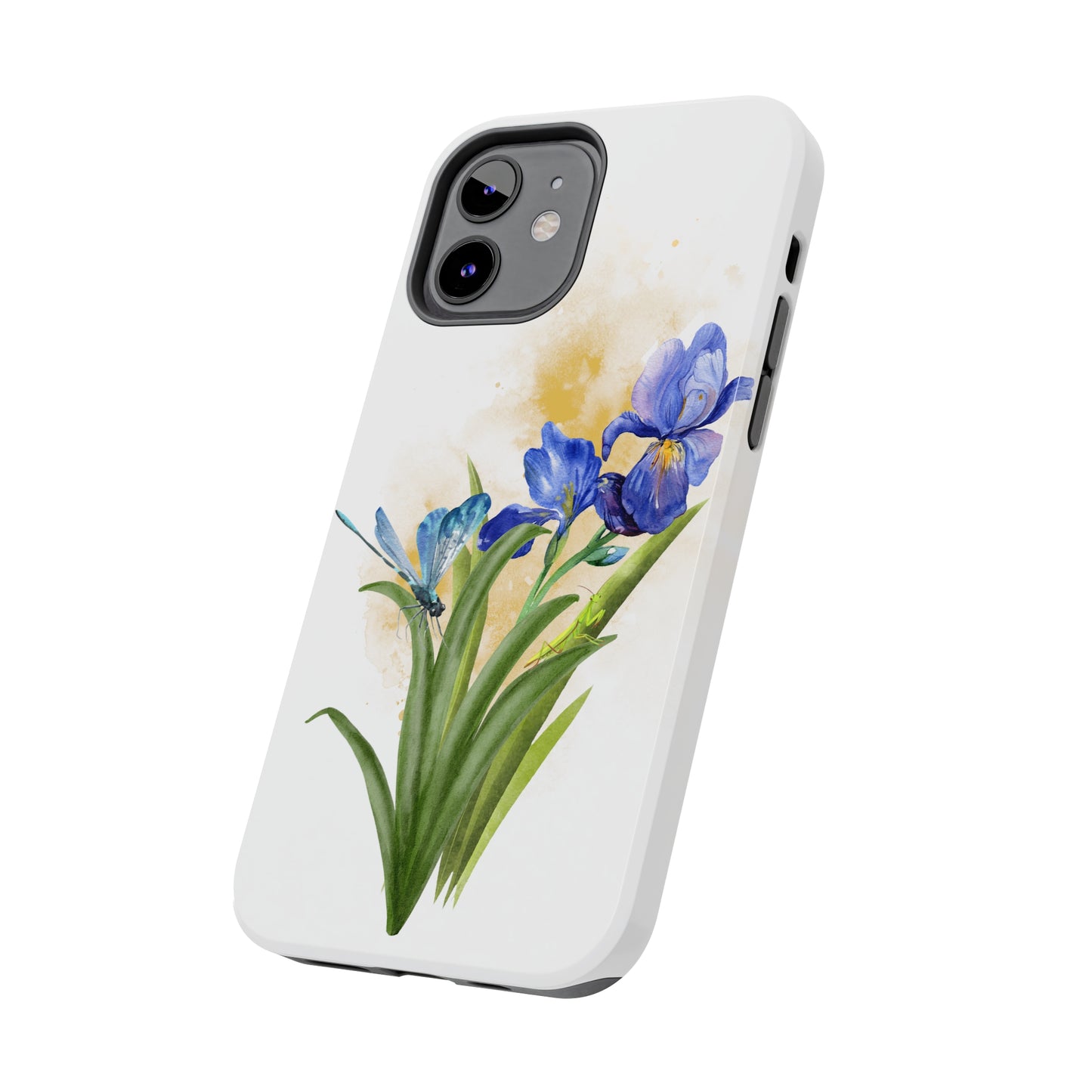 Iris Flower Dragonfly Custom Printed iPhone case by TheGlassyLass.com