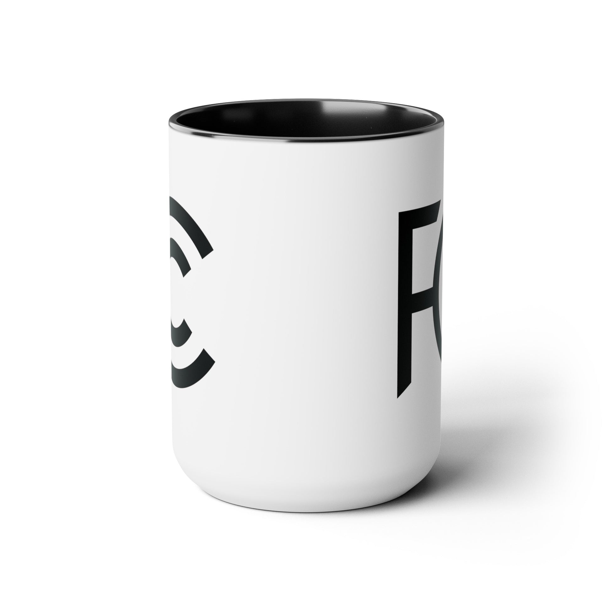 FCC Seal Coffee Mug - Double Sided Black Accent White Ceramic 15oz by TheGlassyLass.com