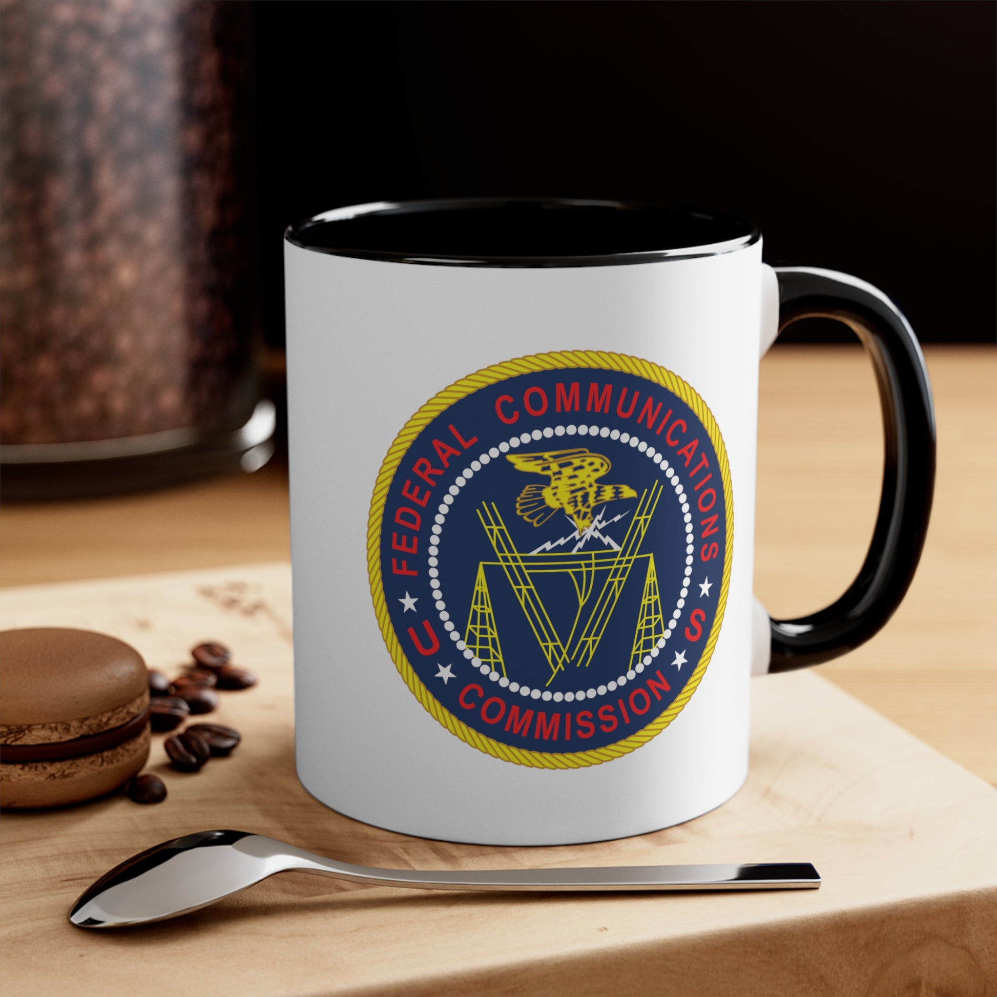 FCC Logo Coffee Mug - Double Sided Black Accent 11oz by TheGlassyLass.com