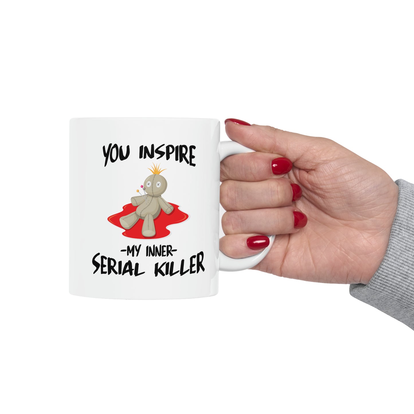 Serial Killer Coffee Mug - Double Sided White Ceramic 11oz by TheGlassyLass.com