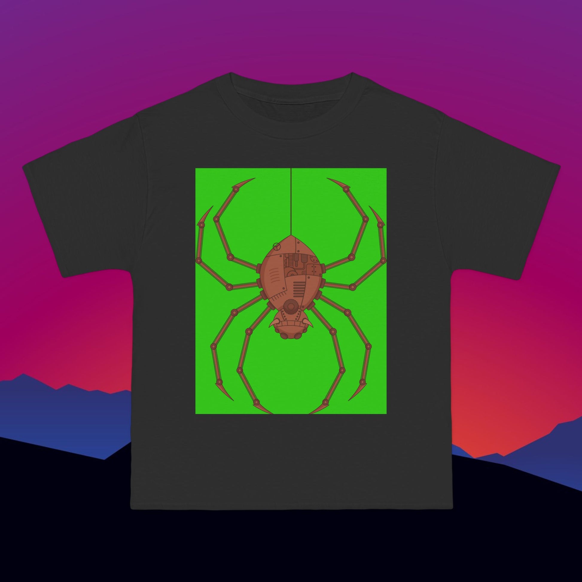 Steampunk Spider T-Shirt: (Hanes Beefy-T 100% Preshrunk Cotton Custom Printed by TheGlassyLass.com