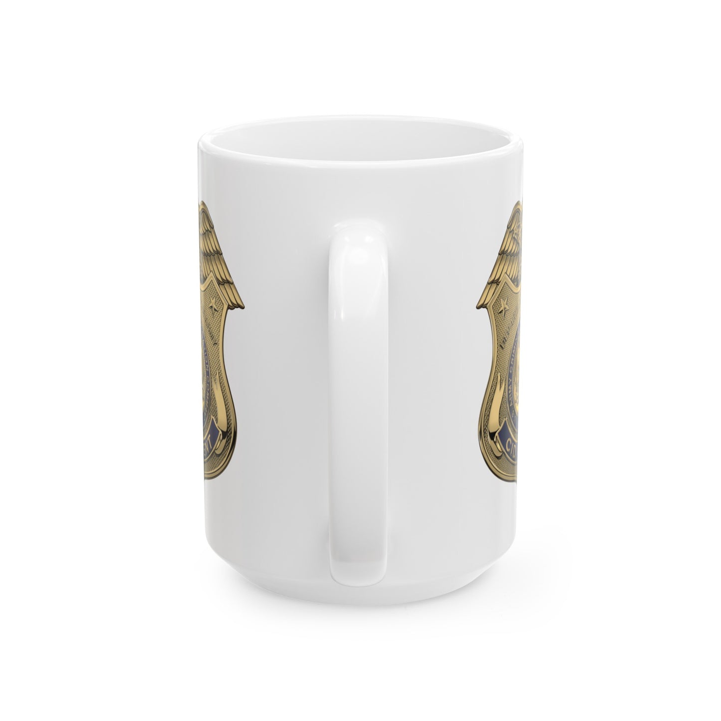 Army CID Agent Badge Coffee Mug - Double Sided White Ceramic 15oz by TheGlassyLass.com