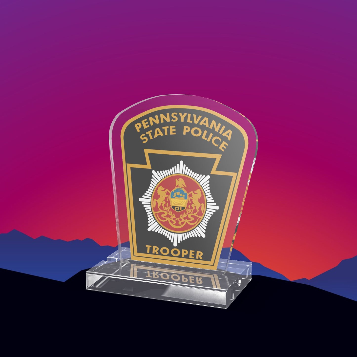 Pennsylvania State Police Acrylic Standee by TheGlassyLass.com